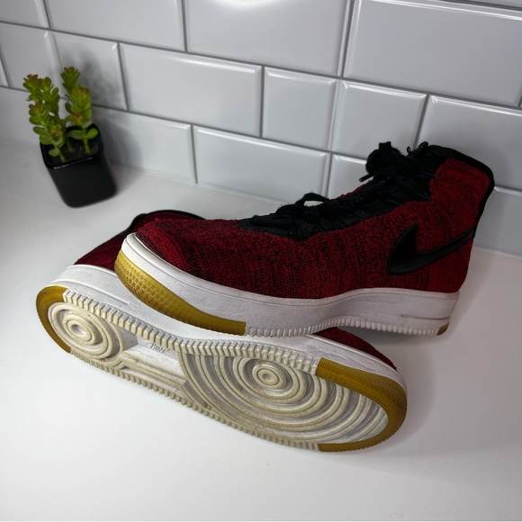 Nike Air Force 1 Ultra Flyknit Mid - Men’s Sz 11 - University Red Black - Picture 5 of 8